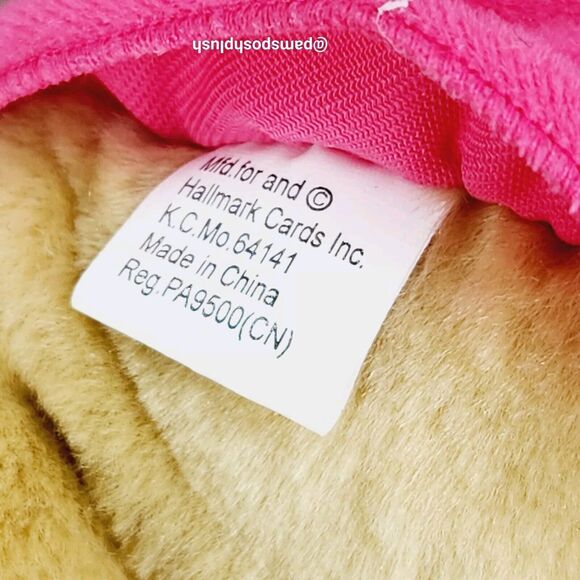 Hallmark Kiss Kiss Teddy Bear Plush 10" Valentine’s Green Heart Pink Outfit - Picture 7 of 7